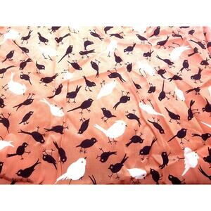 Vintage Whimsical Songbird Chickadee Fabric Remnant 2.3 Yards